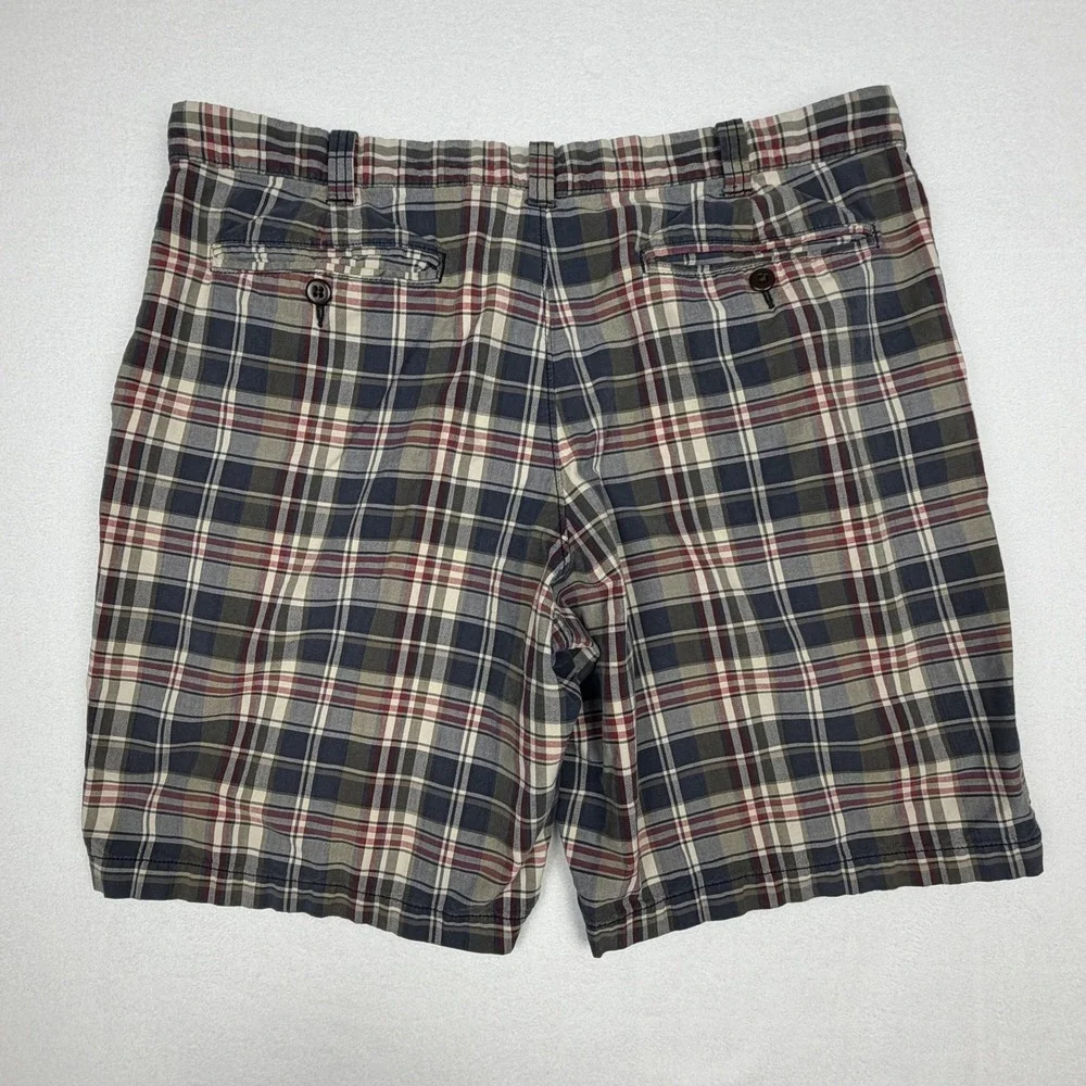 Eddie Bauer Mens Legend Wash Plaid Chino Shorts Multicolor Cotton Size 36